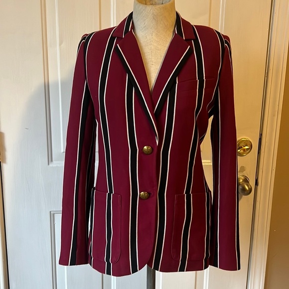 Lauren Ralph Lauren Stripe-Print Blazer size M medium - Picture 2 of 7